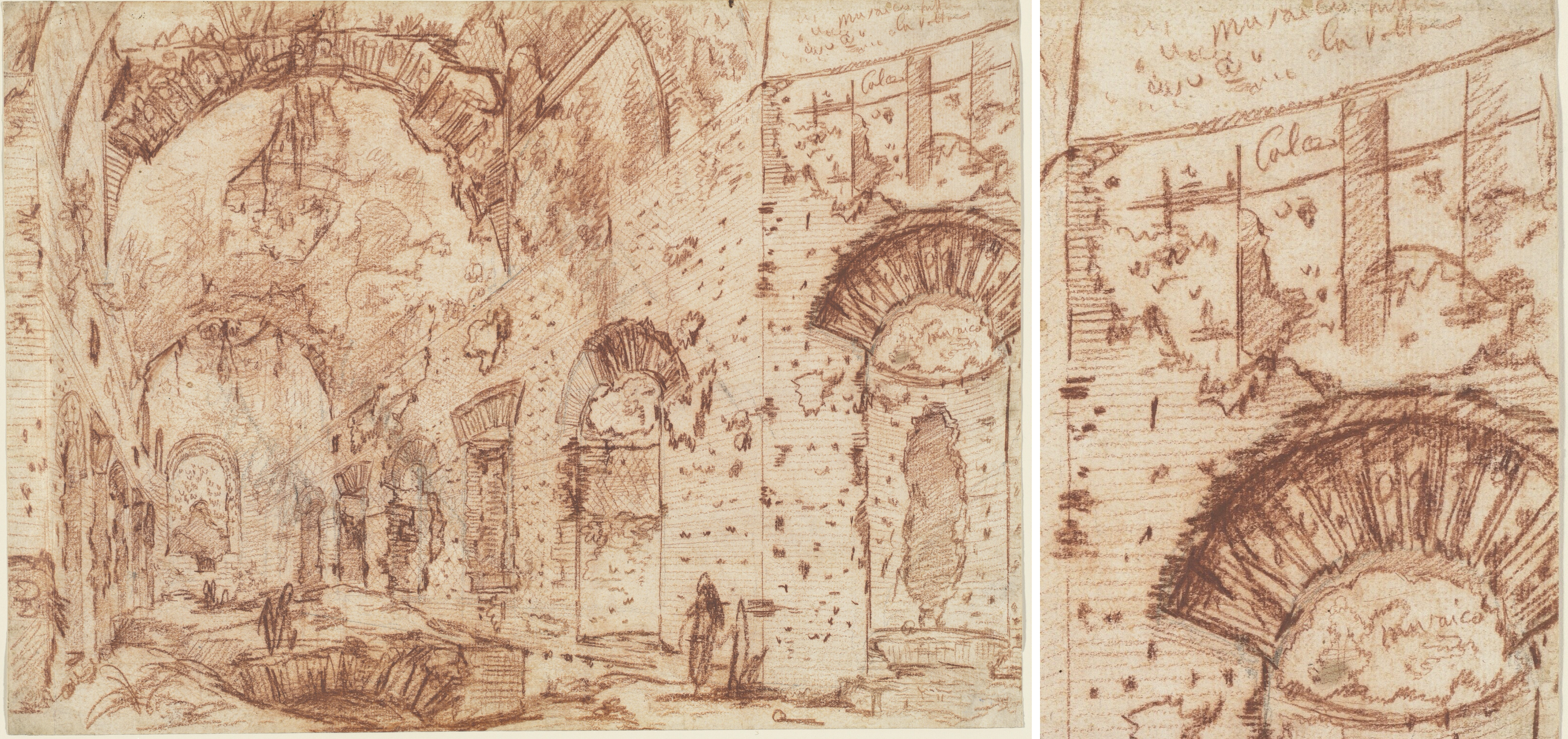 Piranesi Skizze mit Architekturansicht