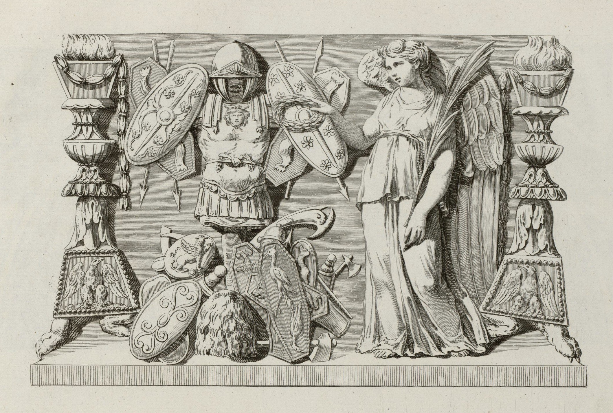 Zeichnung des Viktoria-Trophäen-Relief.