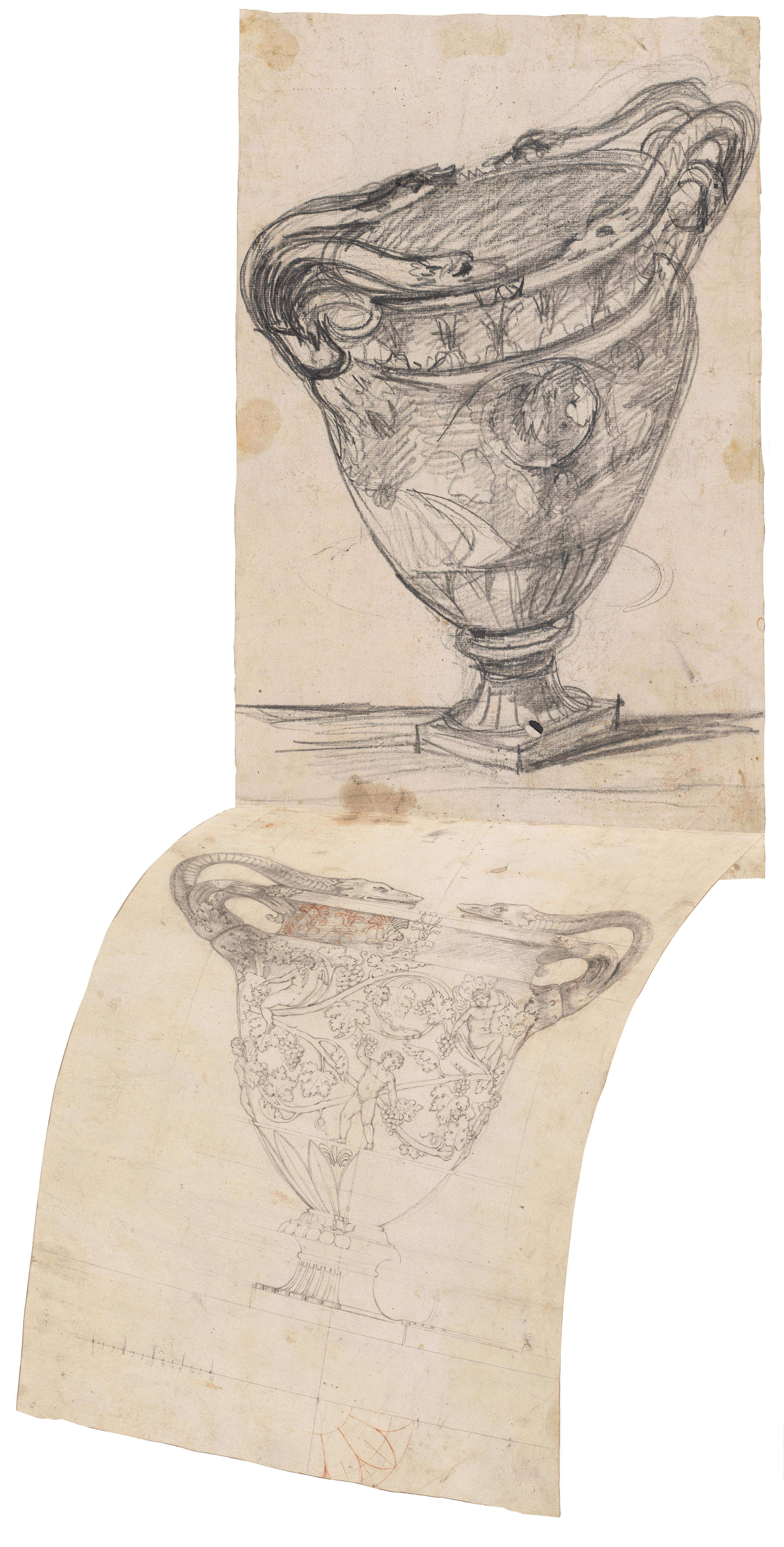 Bildmontage aus den zwei Zeichnungen der Stowe-Vase