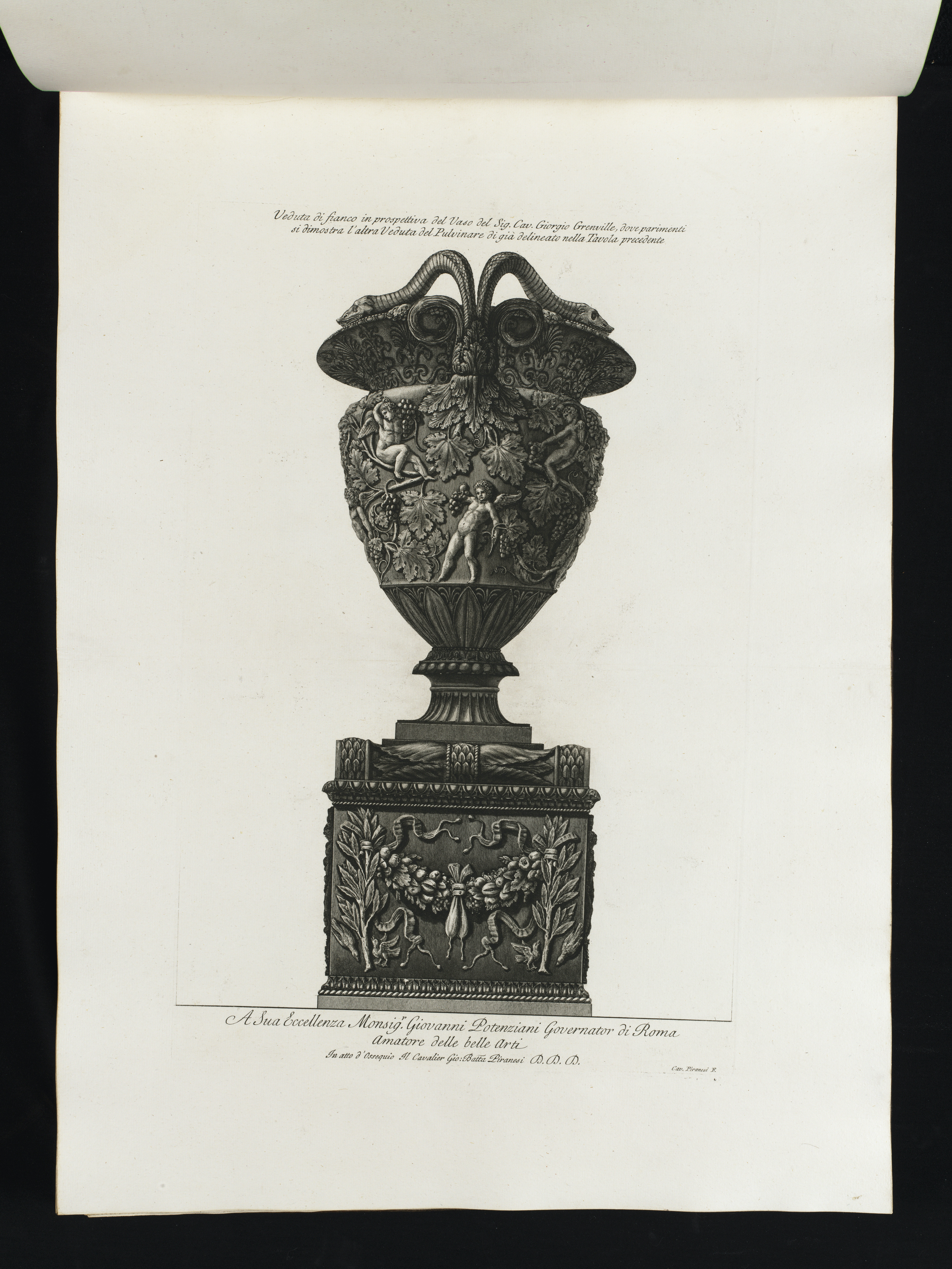 Seitenansicht einer Vase von Piranesi