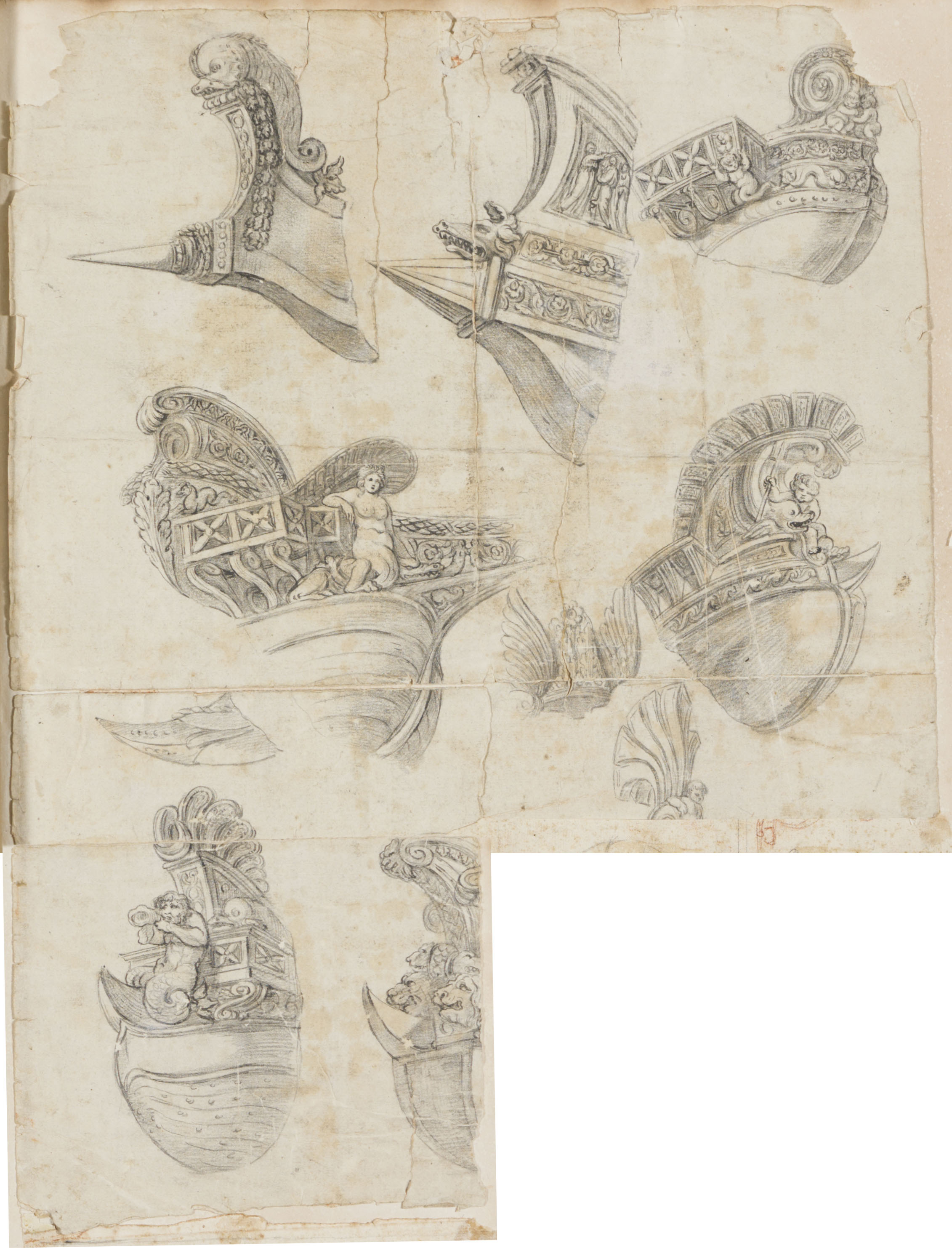 Fotomontage aus zwei Zeichnungsblättern aus den Piranesi-Alben