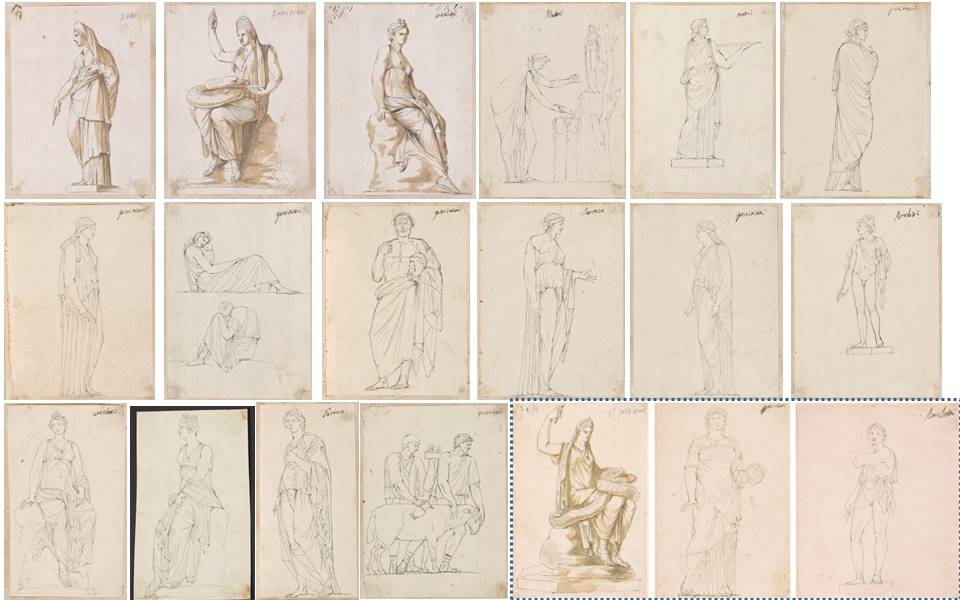 Bildmontage aus mehreren Zeichnungen aus den Piranesi-Alben der Staatlichen Kunsthalle Karlsruhe und drei Zeichnungen aus der Morgan Library