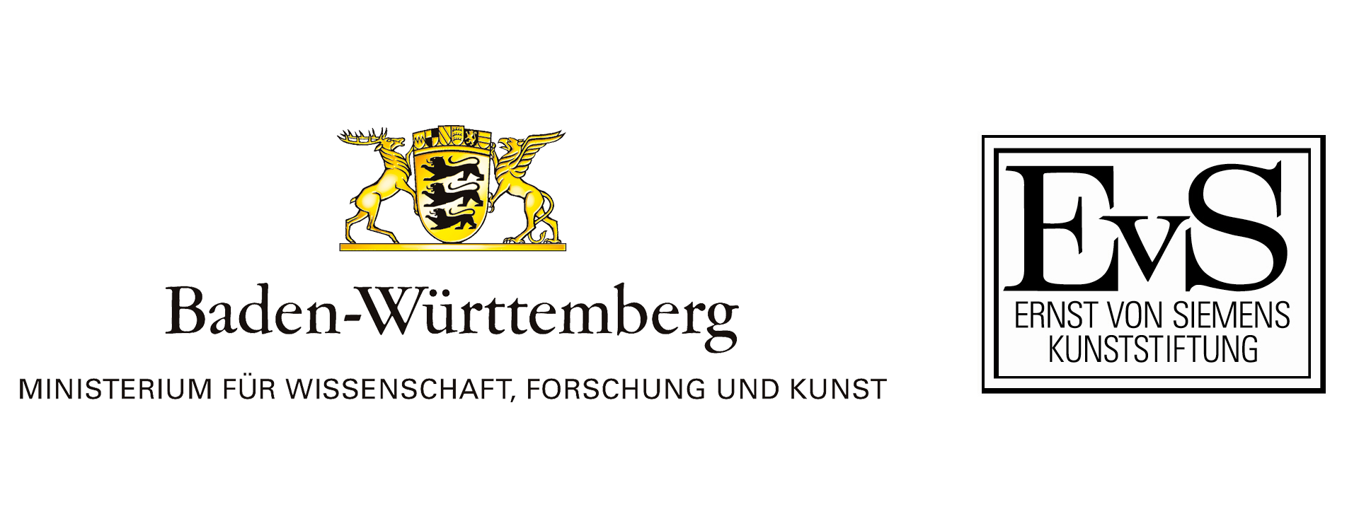 Logos des Ministeriums für Wissenschaft, Forschung und Kunst, Baden-Württemberg sowie der Ernst von Siemens Kunststiftung