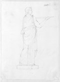 Infrared reflectance photograph Pen and chalk drawing of a female robed figure in profile view from the Mattei Collection