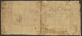 UV-Falschfarben-Aufnahme Blattrückseite mit Rötel-Skizze einer Federspitze und händischer Inschrift