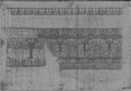 UV-Reflektografie Schwarze Kreidezeichnunge eines Gesimses mit Akanthus-, Perlstab- und Eierstabfries vom Sockel der Trajanssäule