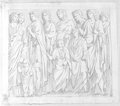 Infrared reflectance photograph Procession of figures drawn in black chalk, with two rows of figures of different ages closely spaced in the foreground and background, from the southern frieze of the Ara Pacis