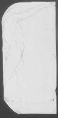 Infrarotreflektografie Ausschnitthafte Zeichnung einer schreitenden männlichen Figur in Seitenansicht mit ausgestrecktem rechten Arm