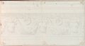 Infrarot-Falschfarben-Aufnahme Abklatsch der Zeichnung eines Bukranienfrieses mit Stierköpfen und Fruchtgirlanden vom Vestatempel in Tivoli