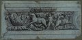 UV fluorescence photograph Red chalk drawing of a vine relief with Eros between a lion and a hind on a soffit from the Farnese Gardens on the Palatine