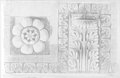 Infrarotreflektografie Mit Rötel gezeichnetes Konsolgesims in Unteransicht mit Rosette vom Vespasianstempel