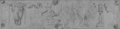 UV-Reflektografie Abschnitt eines Frieses mit Bukranien, kultischen Geräten und Schiffstrophäen aus dem Konservatorenpalast, mit schwarzer Kreide gezeichnet