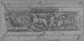 UV reflectance photograph Red chalk drawing of a vine relief with Eros between a lion and a hind on a soffit from the Farnese Gardens on the Palatine