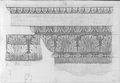 Infrarotreflektografie Schwarze Kreidezeichnunge eines Gesimses mit Akanthus-, Perlstab- und Eierstabfries vom Sockel der Trajanssäule