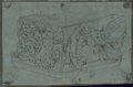 UV fluorescence photograph Chalk drawing of the corner piece of a frieze from the Farnese Gardens on the Palatine depicting a vines Eros and a Victory sacrificing a bull