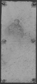 UV-Reflektografie Rötelzeichnung des heiligen Antonius mit dem Christuskind und eine weitere, skizzenhafte Figur