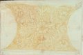 Infrarot-Falschfarben-Aufnahme Mit Rötel gezeichnete Soffitte mit Blattranken und zentraler Blüte aus der Hadriansvilla in Tivoli
