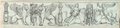 Infrarot-Falschfarben-Aufnahme Schwarze Kreidezeichnung eines Frieses mit Greifen, opfernden Viktorien und Kandelabern aus der Domus Flavia auf dem Palatin