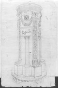 Infrarotreflektografie Tiefenräumliche Feder-, Kreide- und Graphitzeichnung des mit Pilastern und Säulen architektonisch gestalteten sogenannten Albano-Altar