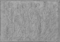 UV reflectance photograph Procession of figures with two rows of figures closely spaced in the foreground and background from the north frieze of the Ara Pacis, drawn in black chalk