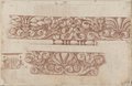 Visible reflectance photograph Red chalk drawing of a frieze with palmette and bead and reel motifs, arranged in two rows