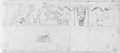 Infrarotreflektografie Mit schwarzer Kreide gezeichneter Abschnitt eines Frieses mit Bukranien, kultischen Geräten und Schiffstrophäen aus dem Konservatorenpalast