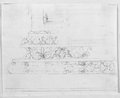 Infrarotreflektografie Braunschwarze Federzeichnung der mit Blattwerk verzierten Basis eines Pilasters oder Kaminsturz