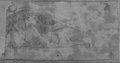 UV-Reflektografie Mit schwarzer Kreide gezeichneter rechter Teil eines Sarkophaggiebels mit Stiere opfernden Eroten