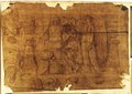 Durchlicht-Aufnahme Mit Rötel sehr detailreich gezeichnetes Relief mit geflügelter Viktoria und zahlreichen Trophäen aus der Domus Flavia auf dem Palatin