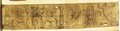 Durchlicht-Aufnahme Schwarze Kreidezeichnung eines Frieses mit Greifen, opfernden Viktorien und Kandelabern aus der Domus Flavia auf dem Palatin