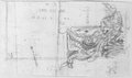 Infrarotreflektografie Entwurf eines Titelblatts in brauner Tinte und um 90 Grad verdrehte Kreide-Skizze eines Adlerkapitells