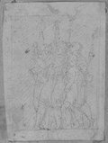 UV reflectance photograph Black chalk drawing of a dense group of figures from the attic relief from the Arch of Constantine, north side