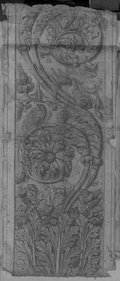 UV-Reflektografie Senkrecht aufsteigendes Wellenrankenrelief in der Villa Medici (Medici-Ranke) mit Rötel gezeichnet