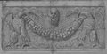 UV-Reflektografie Rötelzeichnung eines Reliefs mit bärtiger Maske und von zwei Adlern geschulterter Fruchtgirlande aus der Gartenfassade des Palazzo Barberini