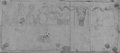 UV-Reflektografie Mit schwarzer Kreide gezeichneter Abschnitt eines Frieses mit Bukranien, kultischen Geräten und Schiffstrophäen aus dem Konservatorenpalast