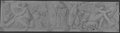 UV-Reflektografie Kreidezeichnung eines Abschnitts des Viktorienfries vom Palazzetto Massimo istoriato mit zwei flankierenden Viktorien um ein zentrales Prunkrüstungsmotiv