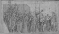 UV-Reflektografie Plastisch ausgearbeitete Kreidezeichnung mit Figurenkomposition nach Reliefs im Treppenhaus des Konservatorenpalasts