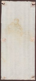 Infrarot-Falschfarben-Aufnahme Rötelzeichnung des heiligen Antonius mit dem Christuskind und eine weitere, skizzenhafte Figur