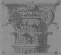 UV-Reflektografie Detailreiche Kreidezeichnung eines Kompositkapitells aus den Farnesischen Gärten auf dem Palatin