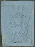 UV fluorescence photograph Black chalk drawing of a dense group of figures from the attic relief from the Arch of Constantine, north side