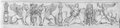 Infrarotreflektografie Schwarze Kreidezeichnung eines Frieses mit Greifen, opfernden Viktorien und Kandelabern aus der Domus Flavia auf dem Palatin