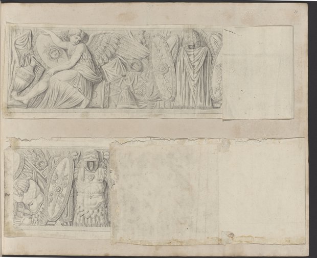 Auflichtaufnahme Zwei Viktorienfriese vom Palazzetto Massimo istoriato, gefaltet