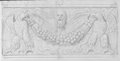Infrarotreflektografie Rötelzeichnung eines Reliefs mit bärtiger Maske und von zwei Adlern geschulterter Fruchtgirlande aus der Gartenfassade des Palazzo Barberini