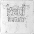 Infrarotreflektografie Rötel- und Kreidezeichnung eines Kapitells aus der Hadriansvilla in Tivoli sowie Detailstudien